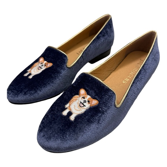 Jack Rogers Embroidered Corgi Dog Blue Velvet
Loafers Womens 7 Never Worn! - Picture 2 of 9